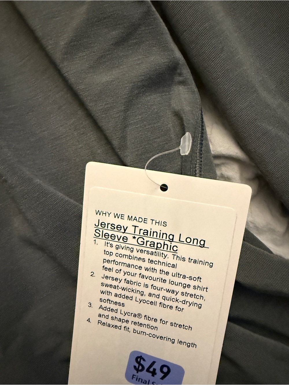 lululemon athletica gray "Barbell Baddie" Graphic L/S Tee - Picture 3 of 4